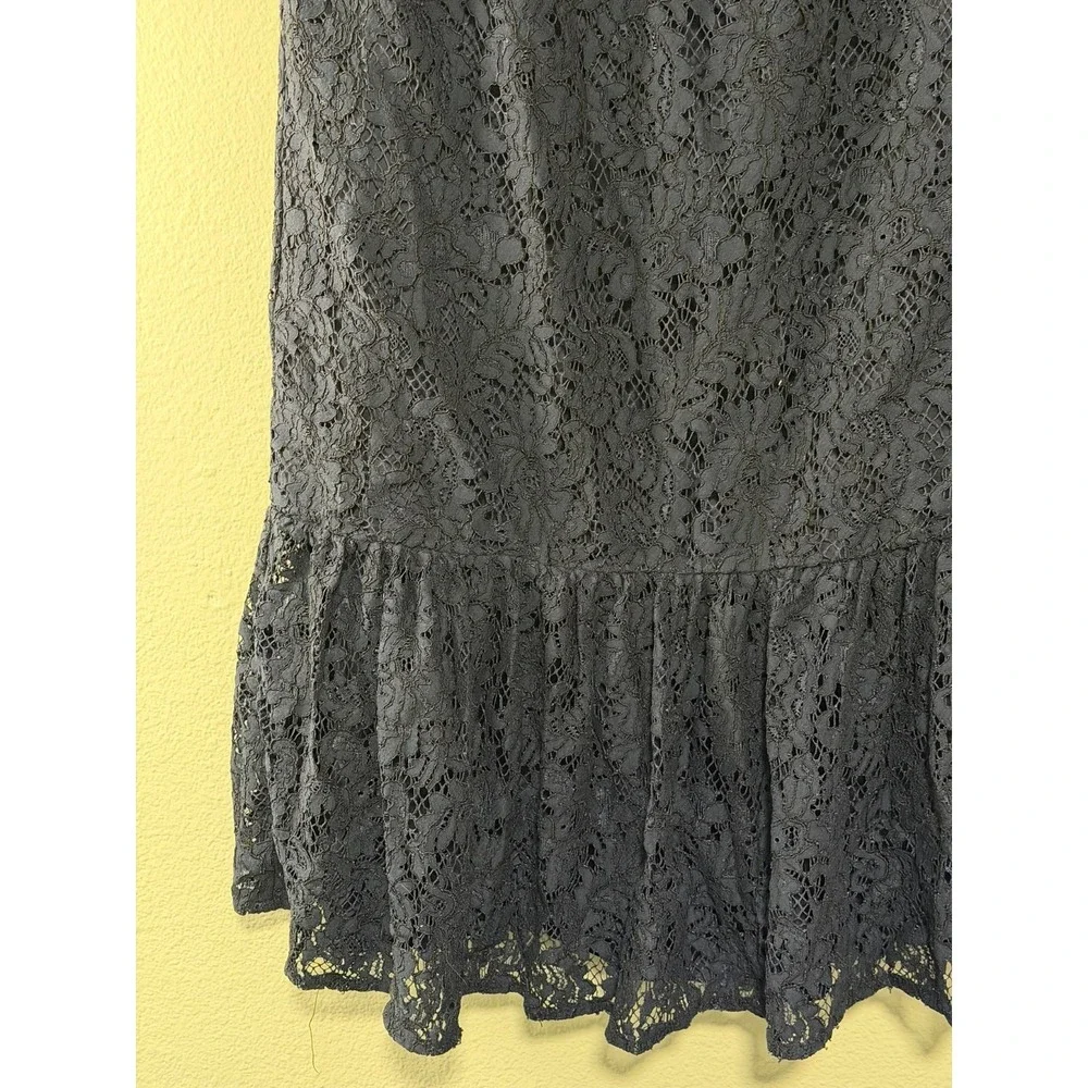 Polo Ralph Lauren Girls Size 16 Navy Blue Lace Ruffle Hem Dress Party Formal
